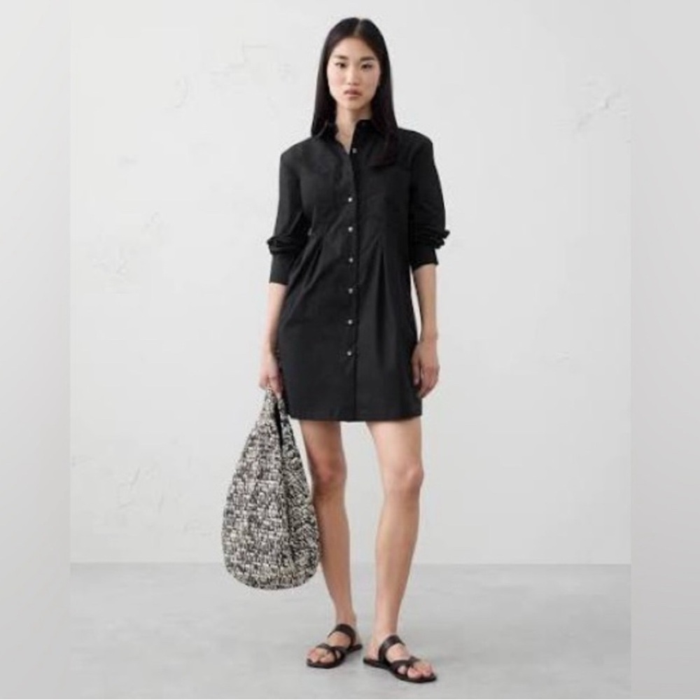 NWT Banana Republic Black shirt  Mini Dress medium Tall